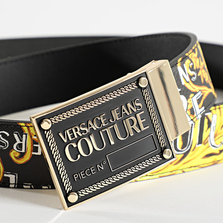 Versace Jeans Couture - Cinturón Reversible 74YA6F01 Negro Oro Renacimiento