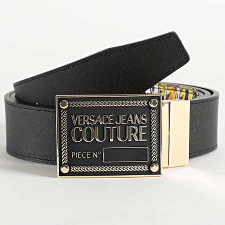 Versace Jeans Couture - Cinturón Reversible 74YA6F01 Negro Oro Renacimiento