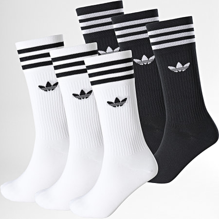 Adidas Originals - Lote de 6 Pares de Calcetines Deportivos S21490 S21489 Negro Blanco