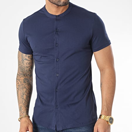 Frilivin - Marineblauw shirt met korte mouwen