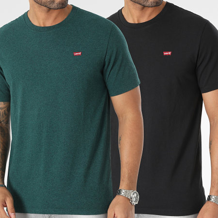 Levi's - Lote de 2 Camisetas 56605 Negro Verde