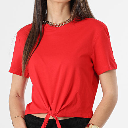 Only - Tee Shirt Femme May Rouge