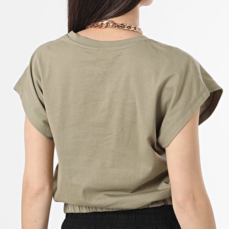 Only - Tee Shirt Crop Femme May Vert Kaki
