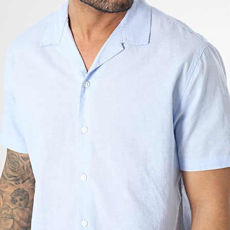Selected - Camicia manica corta Regular New-Linen Azzurro