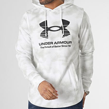 Under Armour - Sweat Capuche UA Rival Terry Novelty 1377185 Blanc Gris