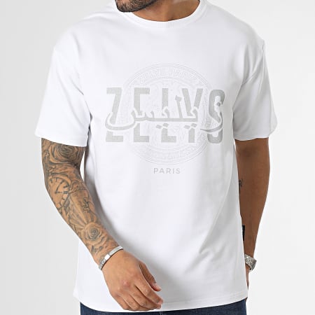 Zelys Paris - Camiseta blanca plateada