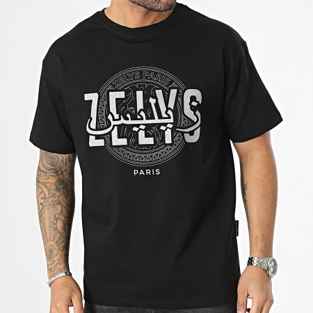 Zelys Paris - Camiseta negra plateada