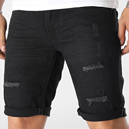 Indicode Jeans - Kaden Holes Jean Shorts Negro