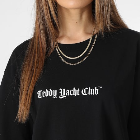 Teddy Yacht Club - Tee Shirt Oversize Large Donna Art Series Rosa Nero