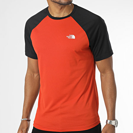 The North Face Tee Shirt Tanken Raglan A3BQ7 Orange Noir Ryses
