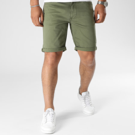 Blend - Pantaloncini Jean 20713333 Verde Khaki