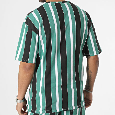 Aarhon - Conjunto de camiseta verde y pantalón corto para correr