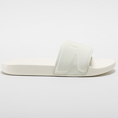 Calvin Klein - Claquettes Slide High Low Frequency 0661 Creamy White