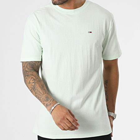 Tommy Jeans - Tee Shirt Classic Solid 6422 Verde chiaro