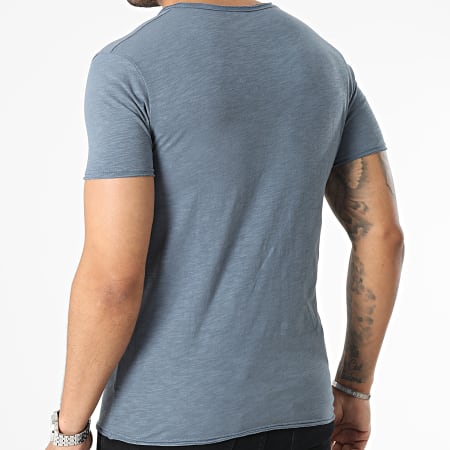 MTX - Camiseta cuello pico azul pizarra