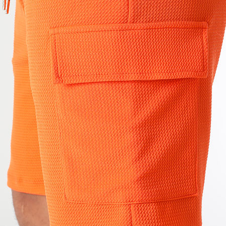 LBO - Pantalón corto tipo cargo con textura de gofre 0208 Naranja