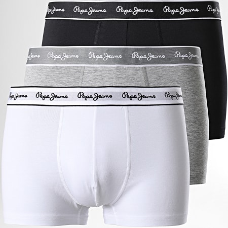 Pepe Jeans - Lot De 3 Boxers PMU10975 Noir Blanc Gris