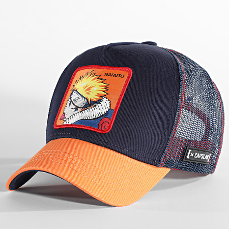Capslab - Casquette Trucker Naruto Bleu Marine Orange