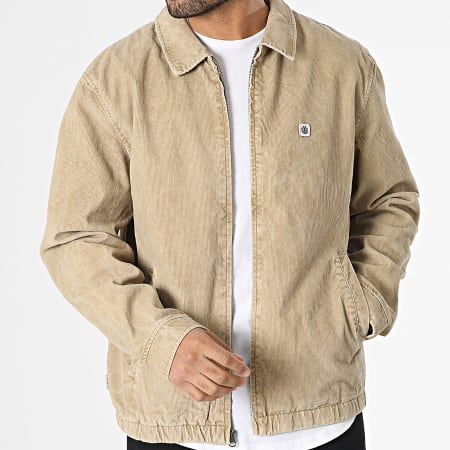Element - Giacca Parker in velluto a coste beige con zip