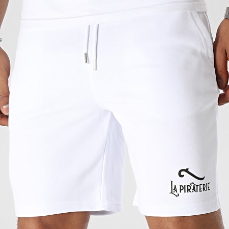 La Piraterie - Logo Jogging Shorts Blanco Negro