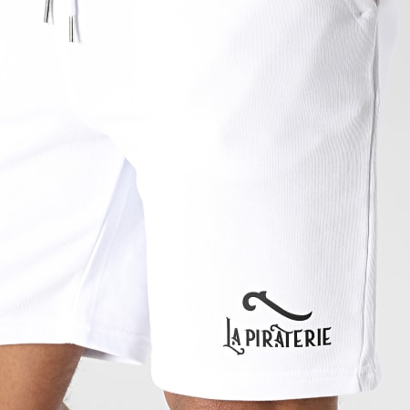 La Piraterie - Short Jogging Logo Blanc Noir