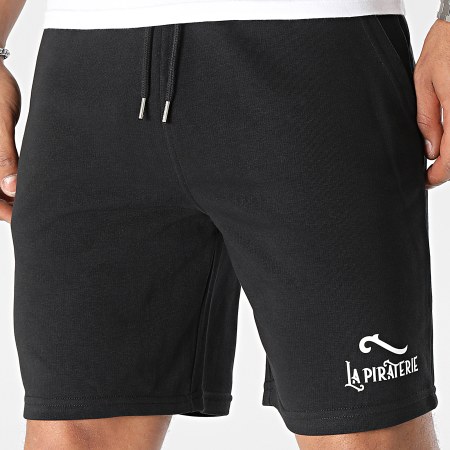 La Piraterie - Pantaloncini da jogging con logo Nero Bianco