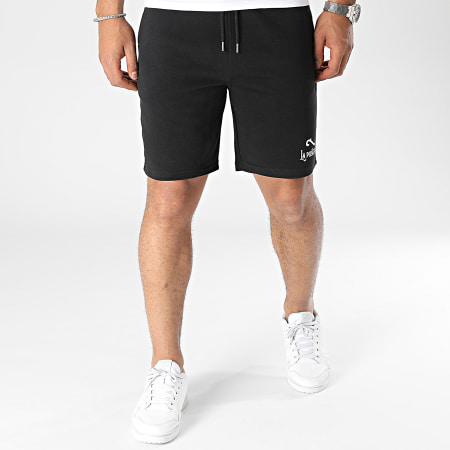 La Piraterie - Short Jogging Logo Noir Blanc