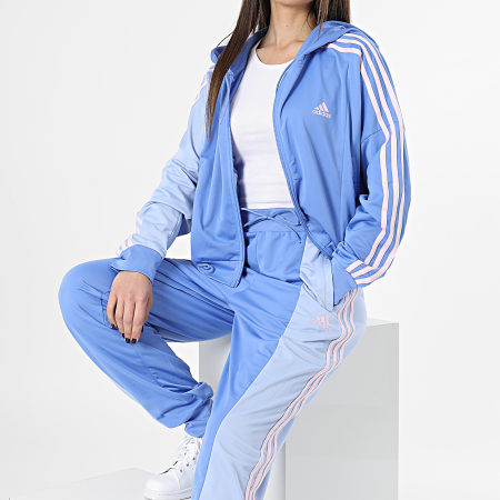Adidas Performance - Chándal de mujer con rayas IC0399 Azul Rosa