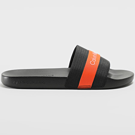 Calvin Klein - Pantofole a fettuccia 0663 Nero Arancione