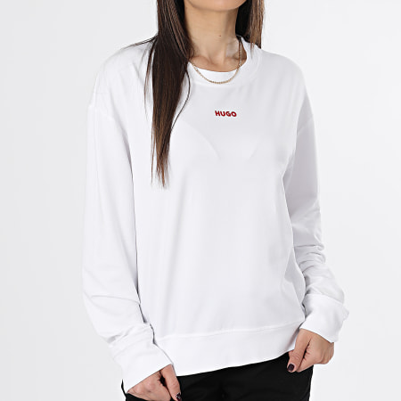 HUGO - Felpa donna Shuffle Crewneck 50490577 Bianco