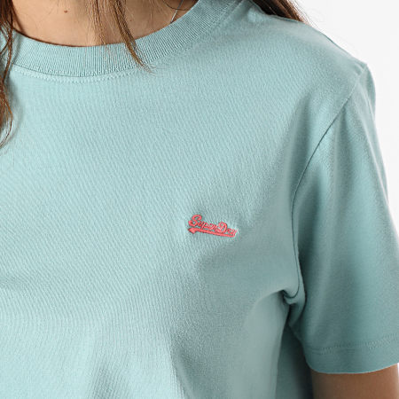 Superdry - Tee Shirt Femme Vintage Logo Turquoise