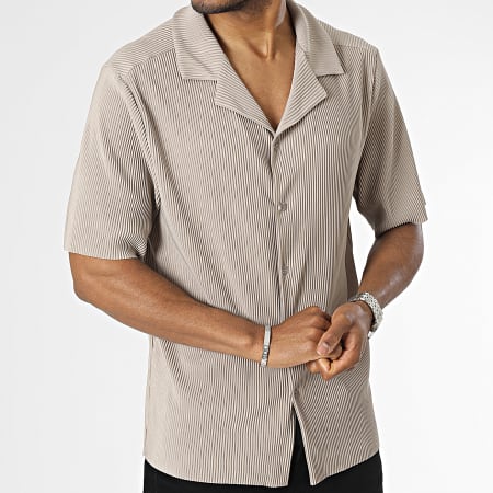 Uniplay - Camicia a maniche corte color taupe