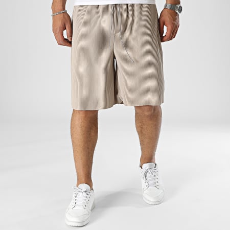 Uniplay - Pantalones cortos de rayas beige