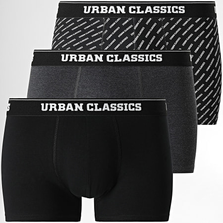Urban Classics - Juego de 3 calzoncillos TB3540 Negro Gris Carbón