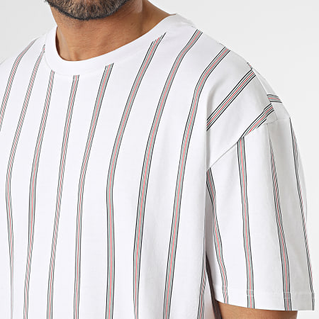 Urban Classics - Tee Shirt Oversize Large Stripes TB2883 Bianco