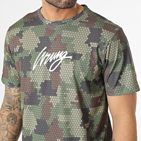 Wrung - Tee Shirt Pixel Vert Kaki Camouflage