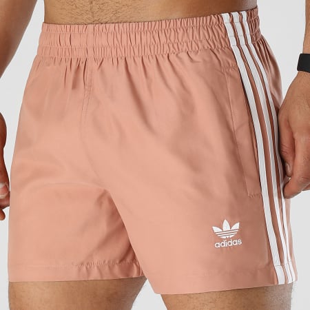 Adidas Originals - Short De Bain A Bandes H44771 Beige Rosé