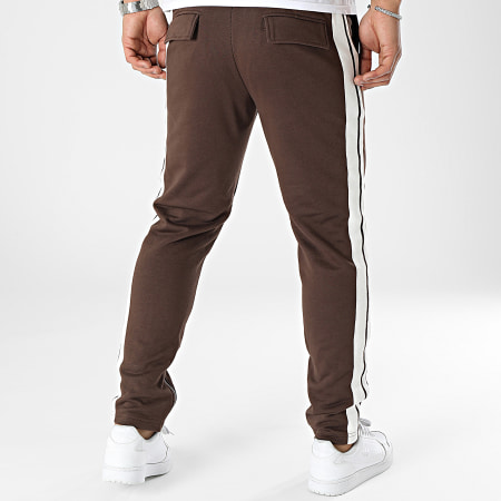 Frilivin - Pantalones de chándal con banda marrón