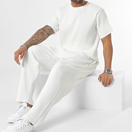 Frilivin - Set di pantaloni e maglietta bianca