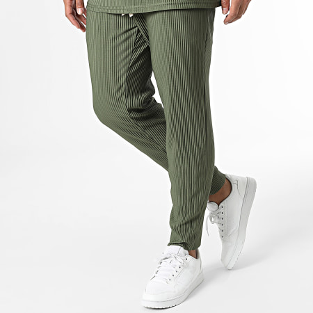 Frilivin - Conjunto de camiseta y pantalón verde caqui