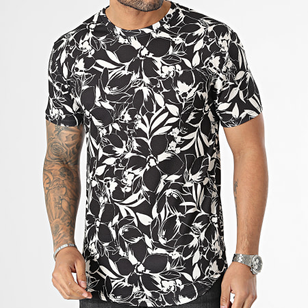 Frilivin - Camiseta oversize floral negra