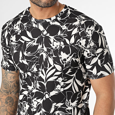 Frilivin - Camiseta oversize floral negra