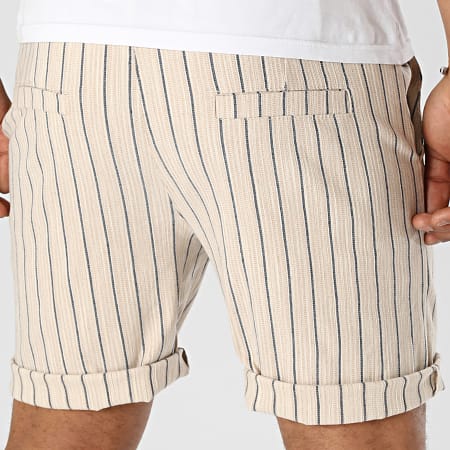 Frilivin - Pantalones cortos chinos a rayas beige