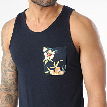Débardeur Fille Justice Taille 12 - Floral Sans Manches Bleu Marine & Rose - Occasion Très Bon État