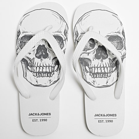 Jack And Jones - Tongs Authentic Skull Blanc
