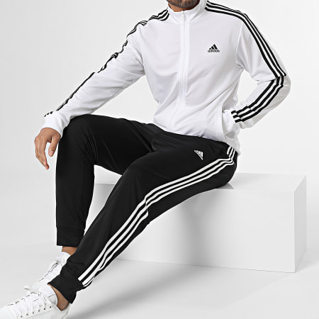 Adidas Sportswear - Ensemble De Survetement A Bandes 3 Stripes H46102 H46105 Blanc Noir