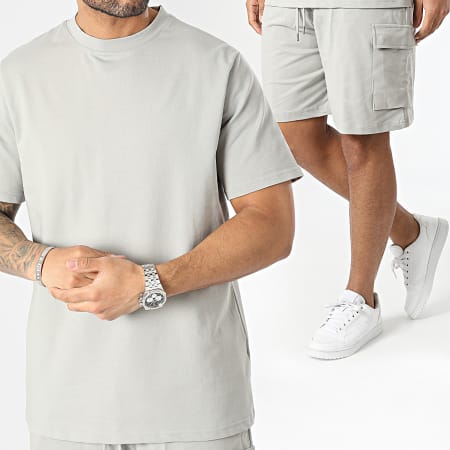 Black Industry - Conjunto de camiseta gris y pantalón corto de jogging