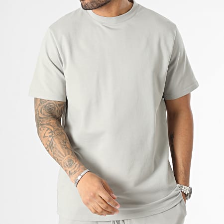 Black Industry - Conjunto de camiseta gris y pantalón corto de jogging