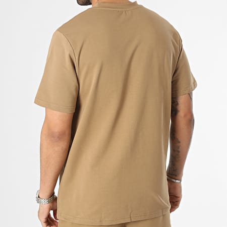 Black Industry - Conjunto de camiseta camel y pantalón corto de jogging
