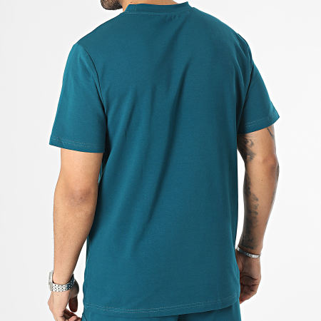 Black Industry - Conjunto de camiseta y pantalón corto azul petróleo